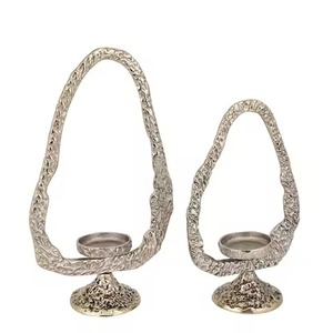 Bougeoir à bougie chauffe-plat en forme d'arbre en argent fait à la main pour la maison et les hôtels Décoration de lumières de Noël pour la chambre - Product Image 2