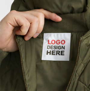 Veste bomber matelassée vert olive pour homme, OEM ODM, logo personnalisé, veste légère rembourrée pour l'hiver et l'automne, surpiqûres en losange - Product Image 2