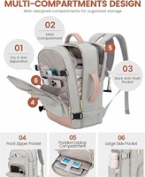 Sac à dos de voyage pour femme 40L, compartiment pour ordinateur portable, poche étanche, logo personnalisé, OEM, vente en gros