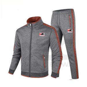 Venta al por mayor 2023 Chaqueta Deportiva Informal a Rayas con Cremallera para Hombre Slim Fit Jogger Transpirable Liso Poliéster Equipada GYM Sports Fleece - Product Image 5