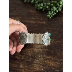 Vintage Navajo Multi-Stone & Sterling <b>Silver</b> Cluster <b>Cuff</b> <b>Bracelet</b> Fashion Jewelry - Product Image 5