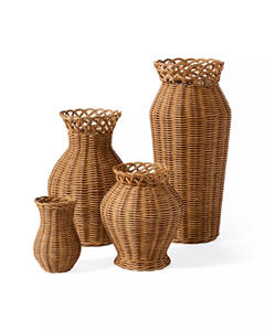 Nouvelle jardinière décorative en rotin, vase artisanal écologique pour une décoration intérieure et extérieure élégante, fabriqué au Vietnam. - Product Image 1