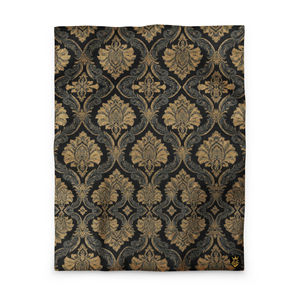 Parure de lit Legacy Luxe Baroque Noir, housse de couette en jacquard de luxe en lin et coton pour lits Queen et King, pour la maison et l'hôtellerie - Product Image 1