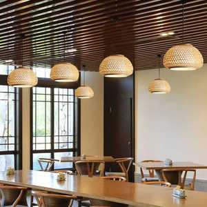 Adorables lámparas colgantes de madera de bambú tejidas a mano para interiores, hogar, oficina, Hotel y restaurante, decoraciones, accesorio de iluminación de lujo - Product Image 5