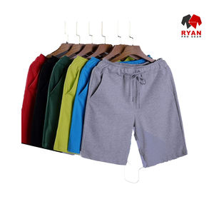 Short chaud tissé solide à séchage rapide avec impression de logo sur le devant pour hommes adultes et enfants-High Street Style Mid Elastic Waist - Product Image 3