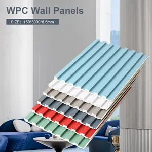 Wpc 벽 패널 실내 배경 벽 장식 패널 WPC 피리 벽 패널 장식