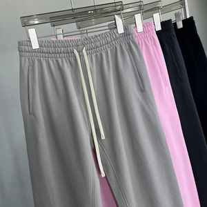 Pantalon de survêtement décontracté pour homme 2025, en toile délavée à l'acide, coton lourd, logo brodé, jambe large - Product Image 2