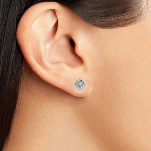 Luxury Moissanite Round Cut <b>Stud</b> <b>Earrings</b> Classic Four Prong 925 <b>Silver</b> Fine Jewelry Brilliant Gift for Women Men Elegant - Product Image 4
