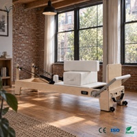 Lit de Pilates Reformer professionnel en bois d'érable massif de qualité supérieure, à sept niveaux réglables, pour l'entraînement en studio
