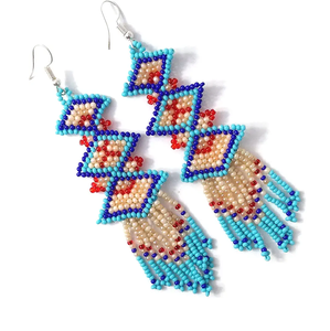 Pendientes de gota de cuentas de semillas hechos a mano para mujer pendientes de gota de cuentas bohemias personalizados con aceptar pendientes de diseño personalizado - Product Image 2