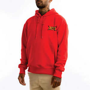 เสื้อฮู้ดดี้ขนแกะเนื้อนุ่มพิเศษสีแดงหรูหรา สกรีนโลโก้ได้ตามต้องการ ระบายอากาศได้ดี เหมาะสำหรับฤดูหนาว สไตล์สตรีทแวร์  ลายกราฟิกด้านหน้าโดดเด่น  ทันสมัย - Product Image 3
