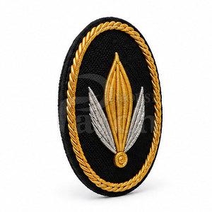 Parche bordado a mano con hilo de oro personalizado, aplique decorativo para coser en sombreros, prendas, uniformes y accesorios. - Product Image 4