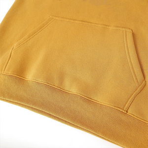 Sweat à capuche classique en chenille Omega Gold unisexe, polaire épais, col en V à lacets, poche kangourou, hiver, 100% coton biologique, urbain - Product Image 3