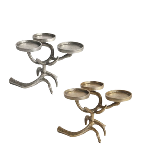 Candelabro Decorativo Brillante de Hierro Pulido, Candelabro Navideño Hecho a Mano, Decoración para Mesa del Hogar - Product Image 2