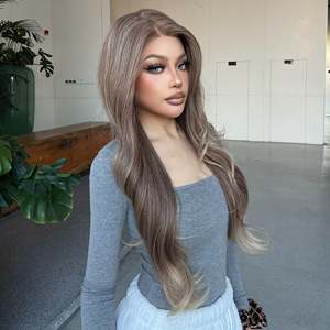 Suzanna-DWY 13x6 Lace Front Free Part Synthetic <b>Wig</b> Balayage Light <b>Brown</b> Blonde Curly Synthetic <b>Wigs</b> - Product Image 6