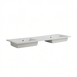 Baignoire en marbre reconstitué givré Koricini de conception italienne, 150 cm, double vasque encastrée, meuble de salle de bain - Product Image 3
