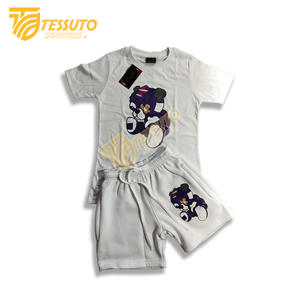 เซ็ตสั้นสำหรับผู้ชายใส่ฤดูร้อนเป็นมิตรต่อสิ่งแวดล้อมเสื้อยืดและกางเกงขาสั้นลำลองพร้อมสีและเส้นใยไม้ไผ่สั่งทำ - Product Image 2