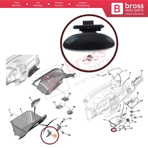 ปุ่มเปิดฝาที่วางของในรถ BDP988 รุ่น 8218.A3 สีดำ สำหรับ Elysee C2 C3 301 - Product Image 5