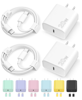 Lot de 2 chargeurs d'usine à charge rapide USB-C avec câble de 1,8 m 100 W pour iPhone 17 16 15 Air Pro