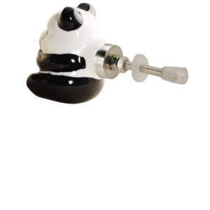 Handmade Baby Panda Kids Ceramic Knobs Drawer Cabinet Handle Pulls for <b>Wardrobe</b> Kitchen Dresser Bedroom Living Room-Industrial - Product Image 2