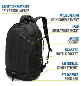 Sac à dos imperméable personnalisé avec logo, léger, pour le sport, la salle de sport, le basketball, l'école, le collège, avec compartiment pour chaussures de sport, antivol, 78L+ - Product Image 6