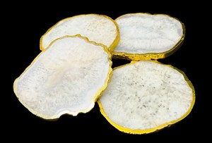 ชุดจานรองแก้วอาเกตทรงกลมและตัวอักษรทะเลแบบแอบสแตรกสุดหรูเป็นของขวัญสำหรับผู้ที่ชื่นชอบอัญมณี - Product Image 3