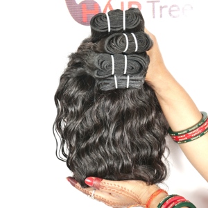 Extensions de cheveux humains naturels non traités Remy indiens ondulés noirs, lot de 100g, fabrication artisanale, traitement chimique, prix abordable - Product Image 6