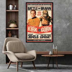 Affiche Star Trek de style moderne, Kirk Vs Gornstar, art mural sur toile - Product Image 1