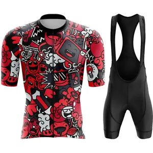 Ensemble de maillots et d'uniformes de cyclisme exclusifs pour hommes, vêtements de vélo faciles à porter, design respirant pour le confort et le style. - Product Image 2