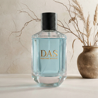 Flacon de parfum en verre de 50 ml et 100 ml, élégant, prix d'usine, personnalisé, effet gemme, avec boîte et capuchon doré pour femme