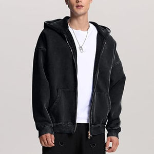 Sudadera con capucha de gran tamaño de algodón GSM 350 de alta calidad, ropa de calle, sudadera con capucha personalizada en blanco liso de lana gruesa para hombre - Product Image 3