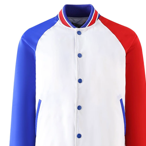 Chaqueta Bomber Universitaria Blanca, Roja y Azul OES, Forro Personalizado, Reversible por Delante, Estilo Griego, Ropa Urbana, Impermeable - Product Image 6