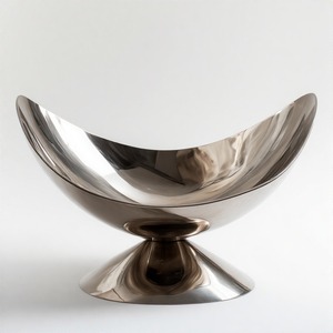 Plateau en aluminium brossé RadiantRoot avec cadre latéral complexe dessus poli et idéal pour un affichage décoratif ou fonctionnel à la maison - Product Image 1