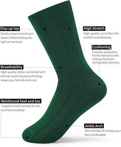 Chaussettes d'équipage confortables de haute qualité pour la maison des jeunes lieux de travail formels entraînement de gymnastique Football Yoga-saison d'hiver personnalisable solide - Product Image 5