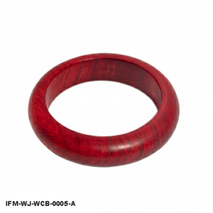Handcrafted Red Wooden Bangle <b>Bracelet</b> Smooth Curved Chunky Wood Wristband Natural Rosewood Finish <b>Boho</b> Jewelry for Women - Product Image 2