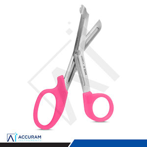 Tijeras Médicas para Trauma, Tijeras para Vendajes, Rosadas, 14.5 cm, Acero Inoxidable, Punta Roma Angulada, Emergencia, Cirugía, Hospital, Paramédicos, Enfermeras - Product Image 1
