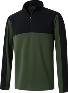 OEM Hombres Cuarto Zip Pullover Rendimiento Wicking Mock Neck Fleece Golf Zip Pullover Sudadera - Product Image 3