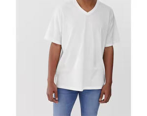 Haute qualité 240 gsm goutte épaule lourd t-shirt luxe blanc coton lourd personnalisé streetwear surdimensionné t-shirt hommes - Product Image 5