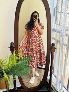 Ce magnifique maxi en coton doux réalisé avec le magnifique mélange d'impression Kalamkari - Product Image 5