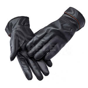 Gants en cuir d'agneau véritable doublés de cachemire de haute qualité, surdimensionnés, plus larges, pour la vie quotidienne, l'extérieur, coupe-vent - Product Image 5