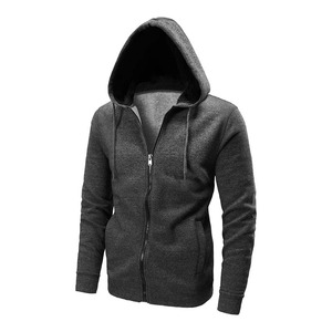 Sweat à capuche zippé intégral pour homme, style hip-hop, coupe ample, personnalisable, noir, 100% coton, impression personnalisée, fermeture éclair, sweat à capuche basique - Product Image 5