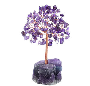 Pierres précieuses naturelles, améthyste, zigzag, 1000 perles, arbre de Base en bois pour la guérison, pierres semi-précieuses antiques, cadeaux, troncs en bois - Product Image 2