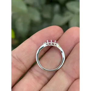 Marquise Cut Pink Sapphire <b>Ring</b> 925 Sterling Silver Handmade Gemstone <b>Ring</b> Wholesale Jewelry Supplier - Product Image 4
