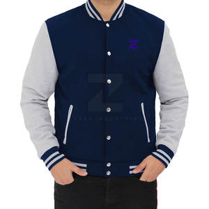 Veste de survêtement pour homme en coton 100% de haute qualité, col montant, logo sur le devant, écologique, respirante, personnalisée, OEM - Product Image 3