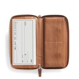 Unisex <b>RFID</b> Feature Long Leather Checkbook <b>Wallet</b> Zip Closure for Carrying Cash Cards and Checkbook - Product Image 1