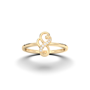 0.03 Carat E-F/VVS-VS Moissanite Round Cut Diamond Prong Set Fancy / Modern Ring Made in 10K,14K,18K Solid Gold - Product Image 3