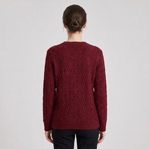 Pull en tricot texturé avec motif ajouré en losanges, col rond, taille élastique, taille unique pour tailles 38 à 44 - Product Image 2