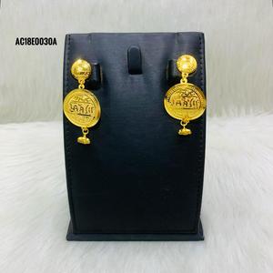 New Trend 18K Gold Plated Arabic Design <b>Earrings</b> for Women Cute One Gram Brass <b>Cuff</b> Flower Shape Online Exclusive Design - Product Image 1