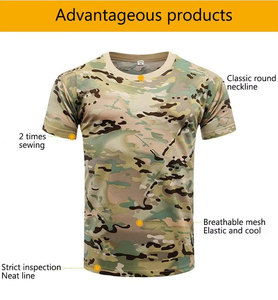 Camiseta de Camuflaje de Manga Corta 100% Algodón, Precio Económico al por Mayor, Camisetas de Camuflaje Lisas y Cómodas de Manga Corta en Venta - Product Image 5