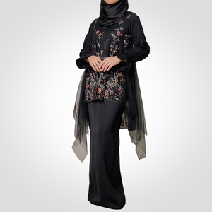 <span class=keywords><strong>Sipo</strong></span> với đầy đủ lót baju kurung A-line Cắt hồi giáo ăn mặc baju kurung bán buôn kurung moden lưới sequin ren Phụ nữ in - Product Image 1